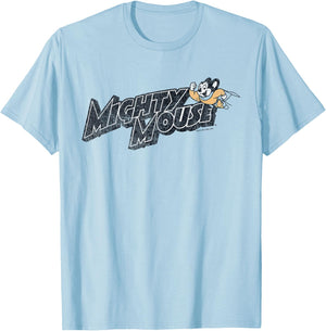 Mighty Mouse Might Logo T-Shirt - T-Shirt | Light Blue