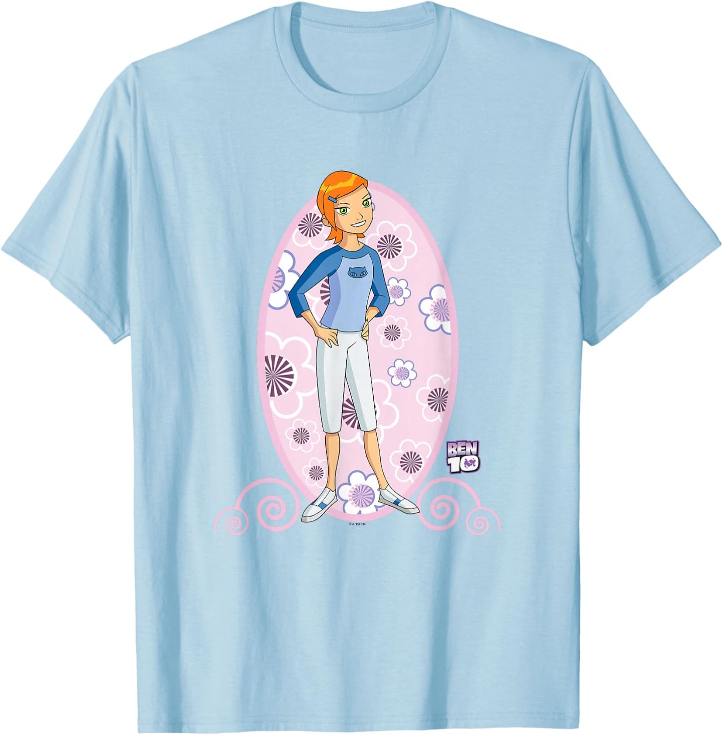 Ben 10: Alien Force Kid Gwen Tennyson Full Body Portrait T-Shirt - T-Shirt | Light Blue