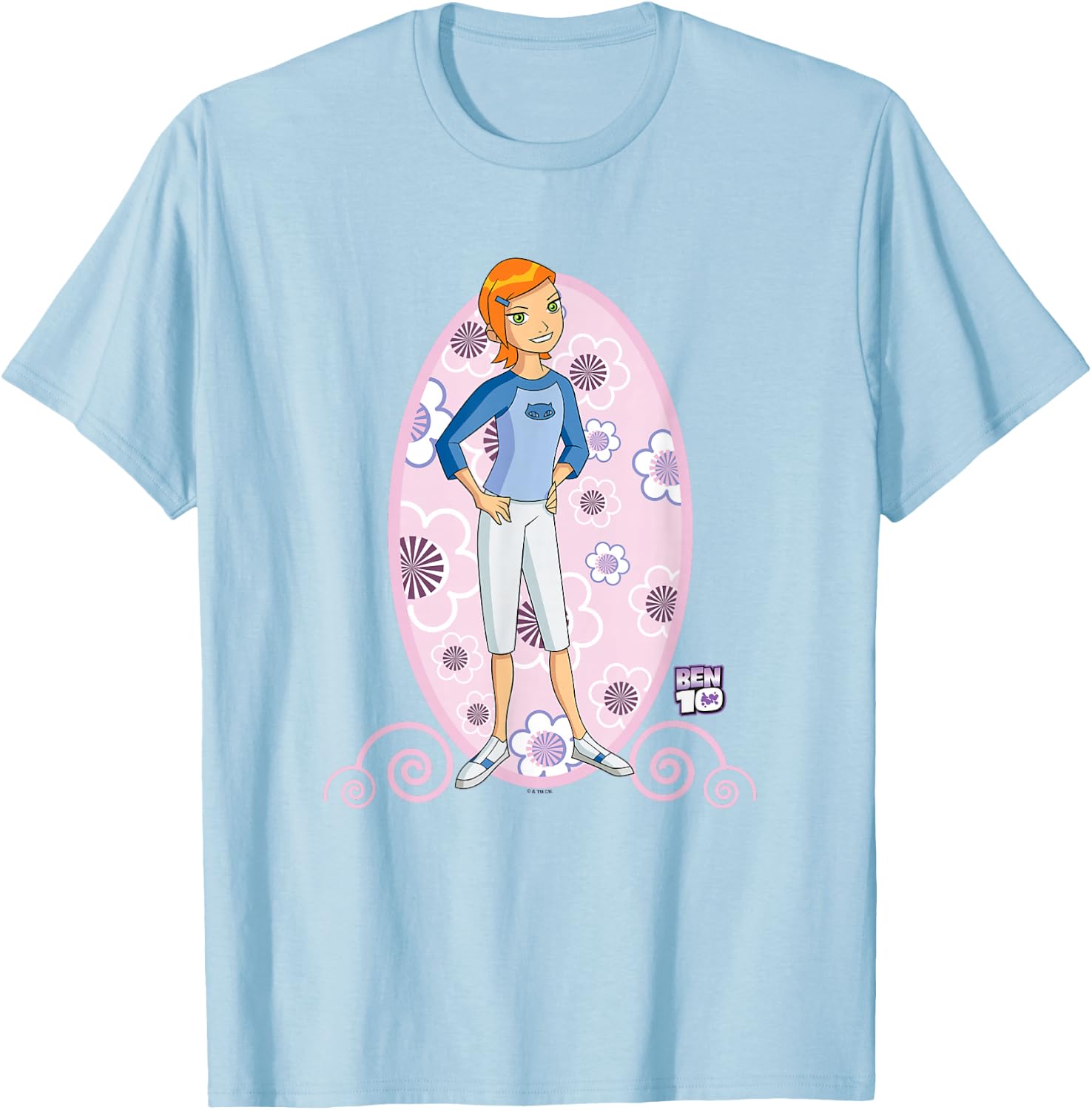 Ben 10: Alien Force Kid Gwen Tennyson Full Body Portrait T-Shirt - T-Shirt | Light Blue