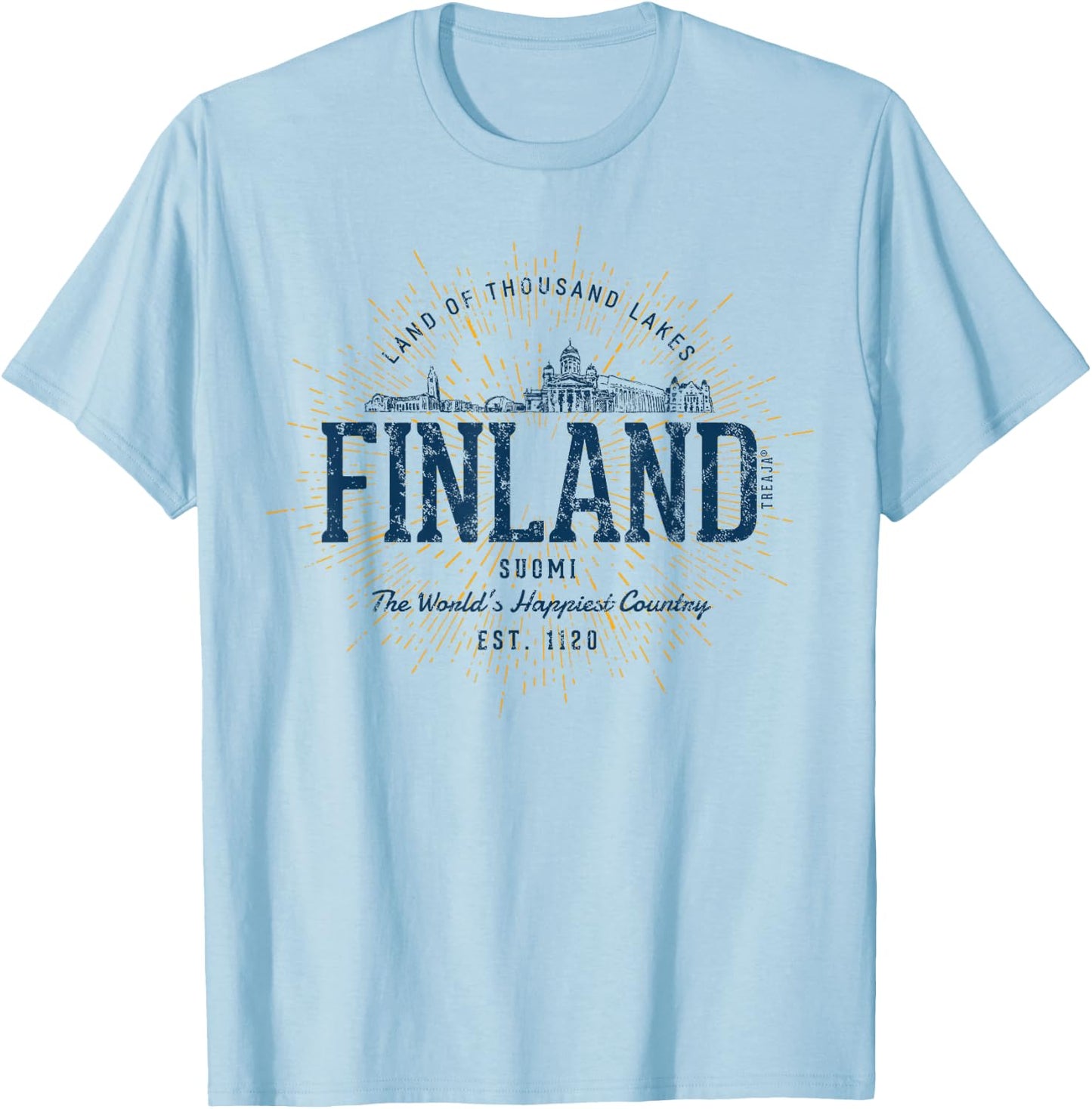 Retro Style Vintage Finland T-Shirt - T-Shirt | Light Blue