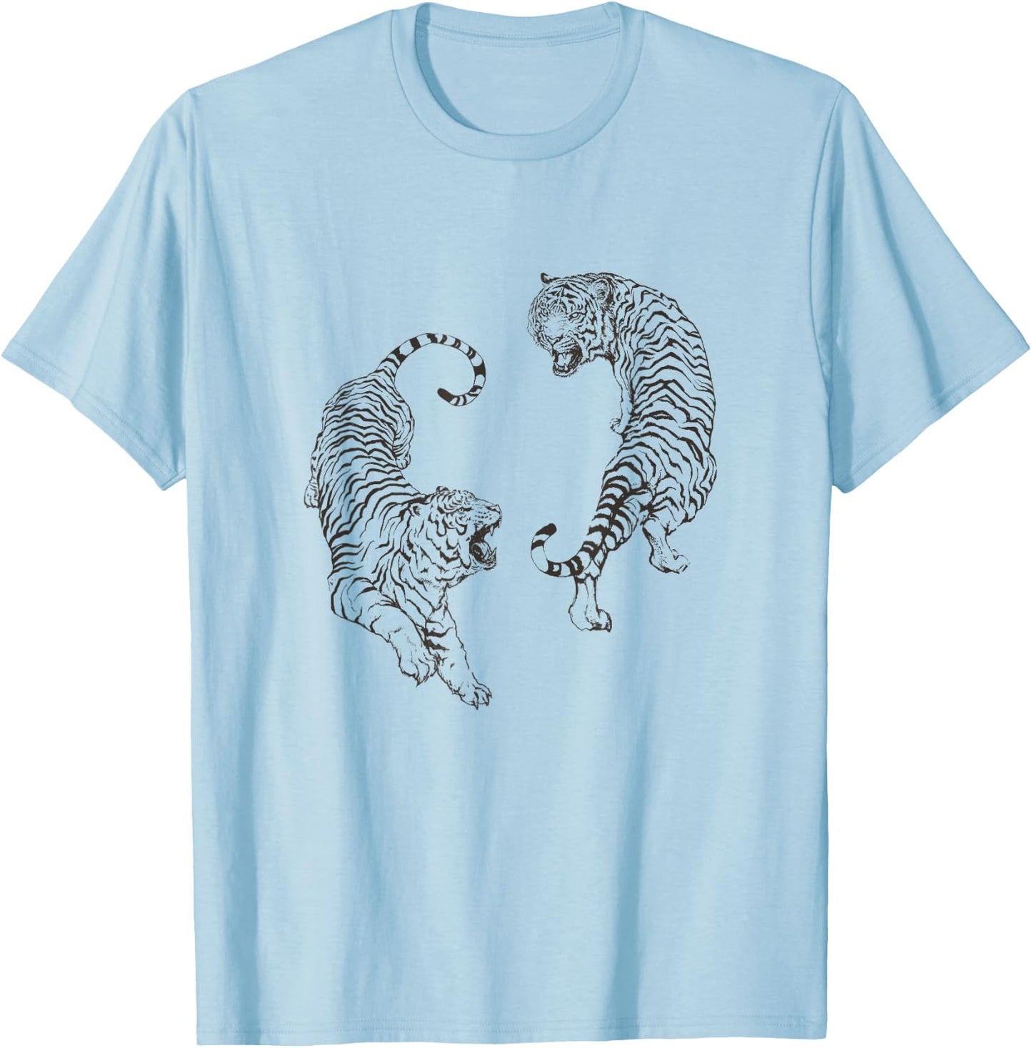 Tiger Yin Yang | Taichi | Orient Culture T-Shirt - T-Shirt | Light Blue