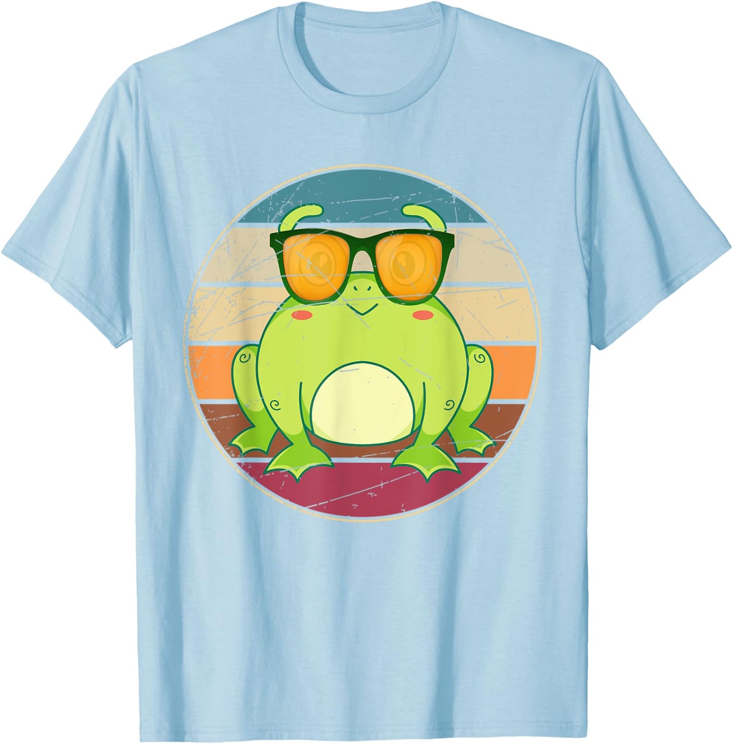 Funny Amphibian Frog Lover Animal Sunglasses Retro Frog T-Shirt - T-Shirt | Light Blue