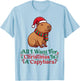 Christmas Capybara Ugly Sweater T-Shirt - T-Shirt | Light Blue