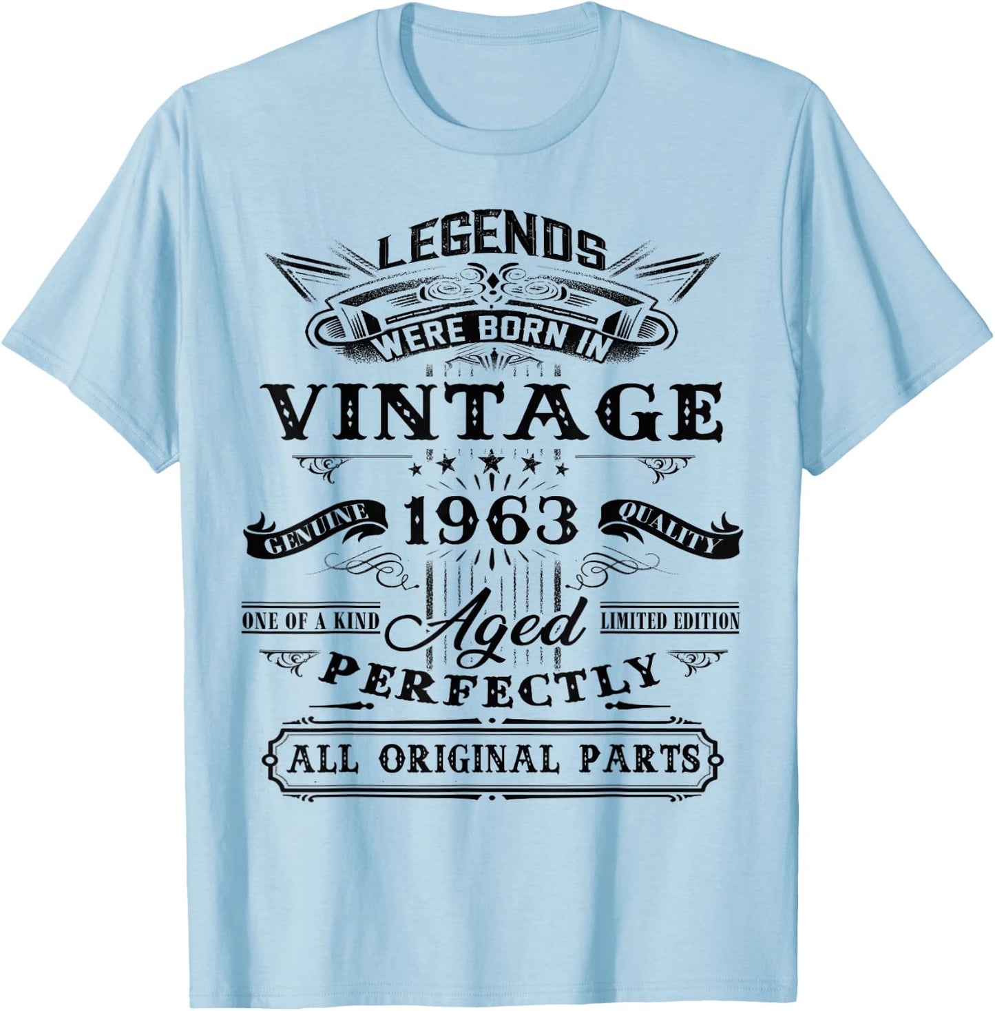 62nd Birthday Gift Legends Born 1963 62 Yrs Old Vintage T-Shirt - T-Shirt | Light Blue
