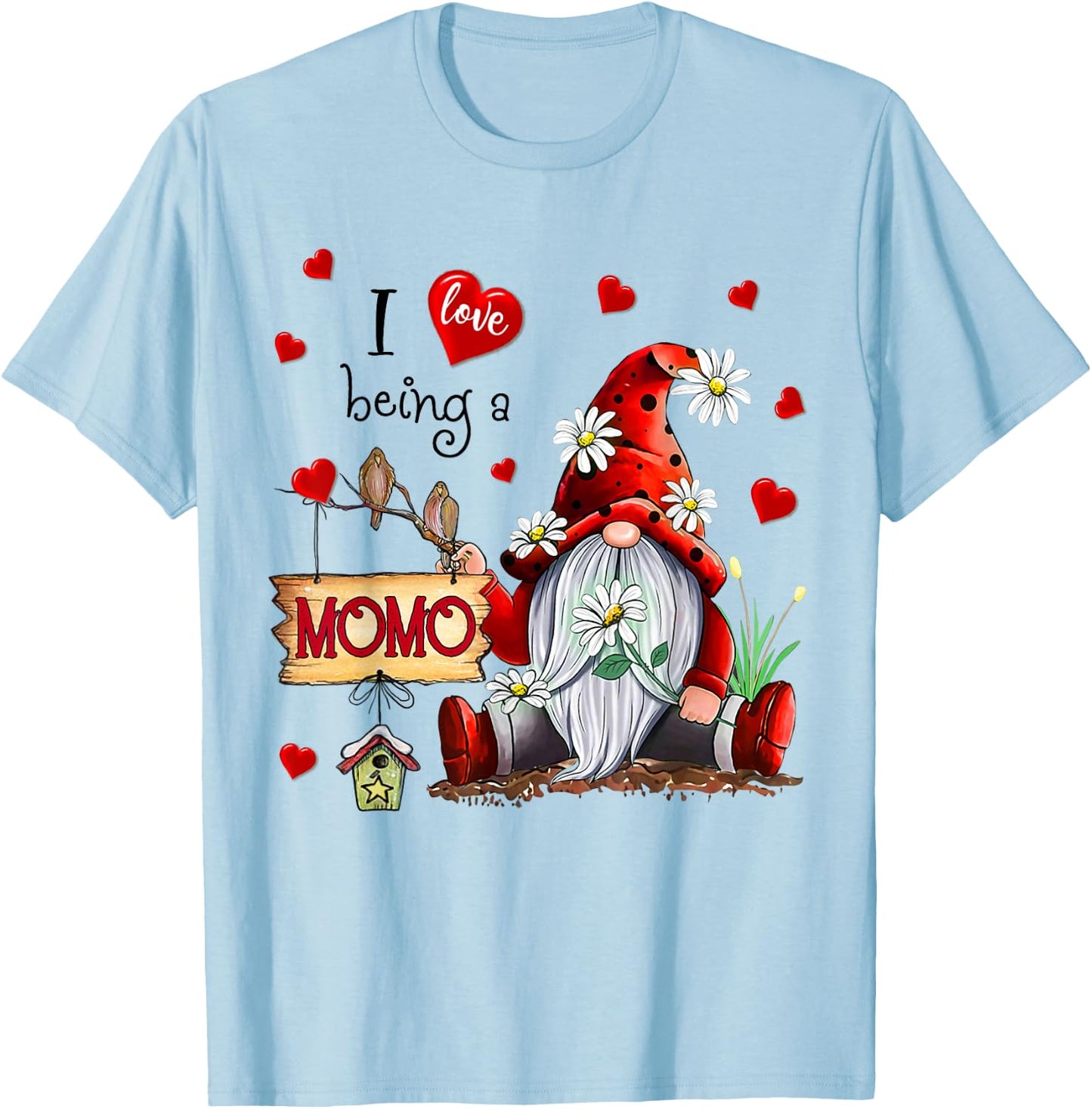 Grandma Gift - I love being a Momo Cute Hearts T-Shirt - T-Shirt | Light Blue