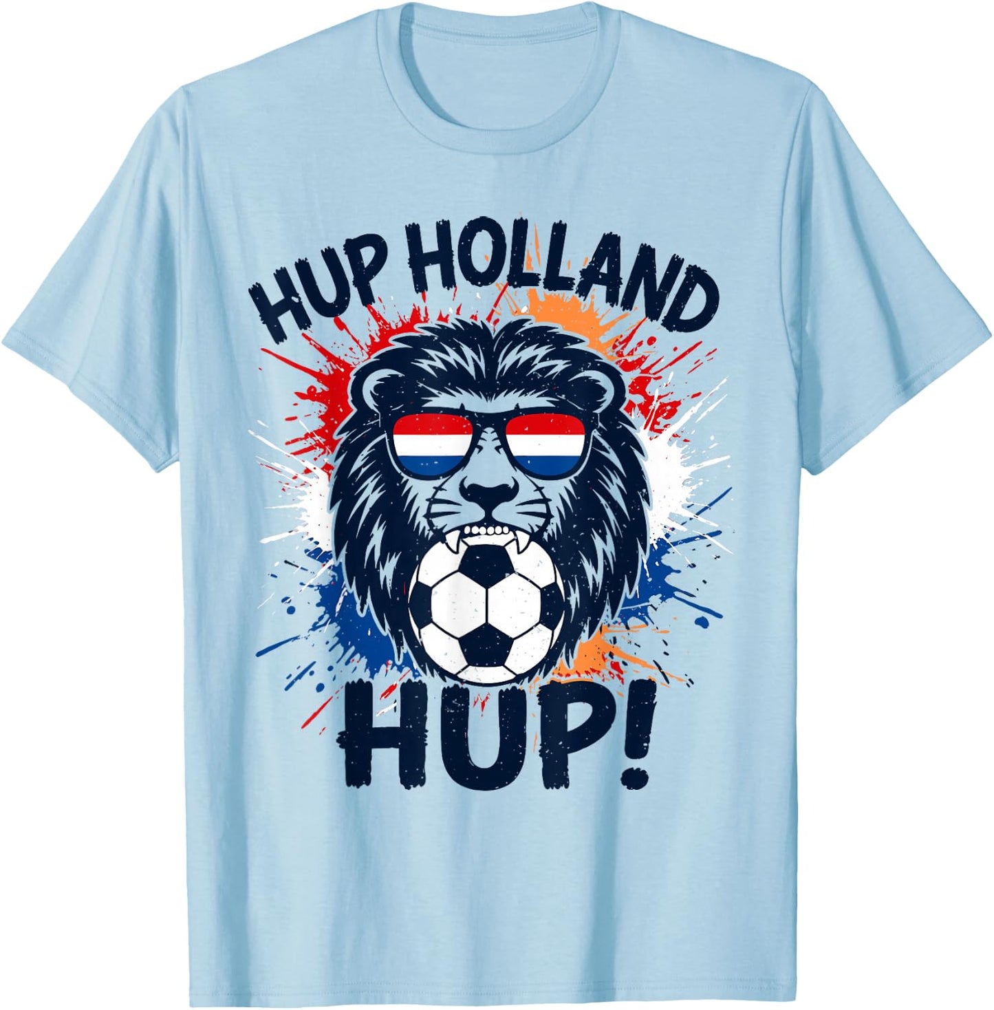 Hup Holland, Netherlands Flag Lion, Nederland Dutch Orange T-Shirt - T-Shirt | Light Blue