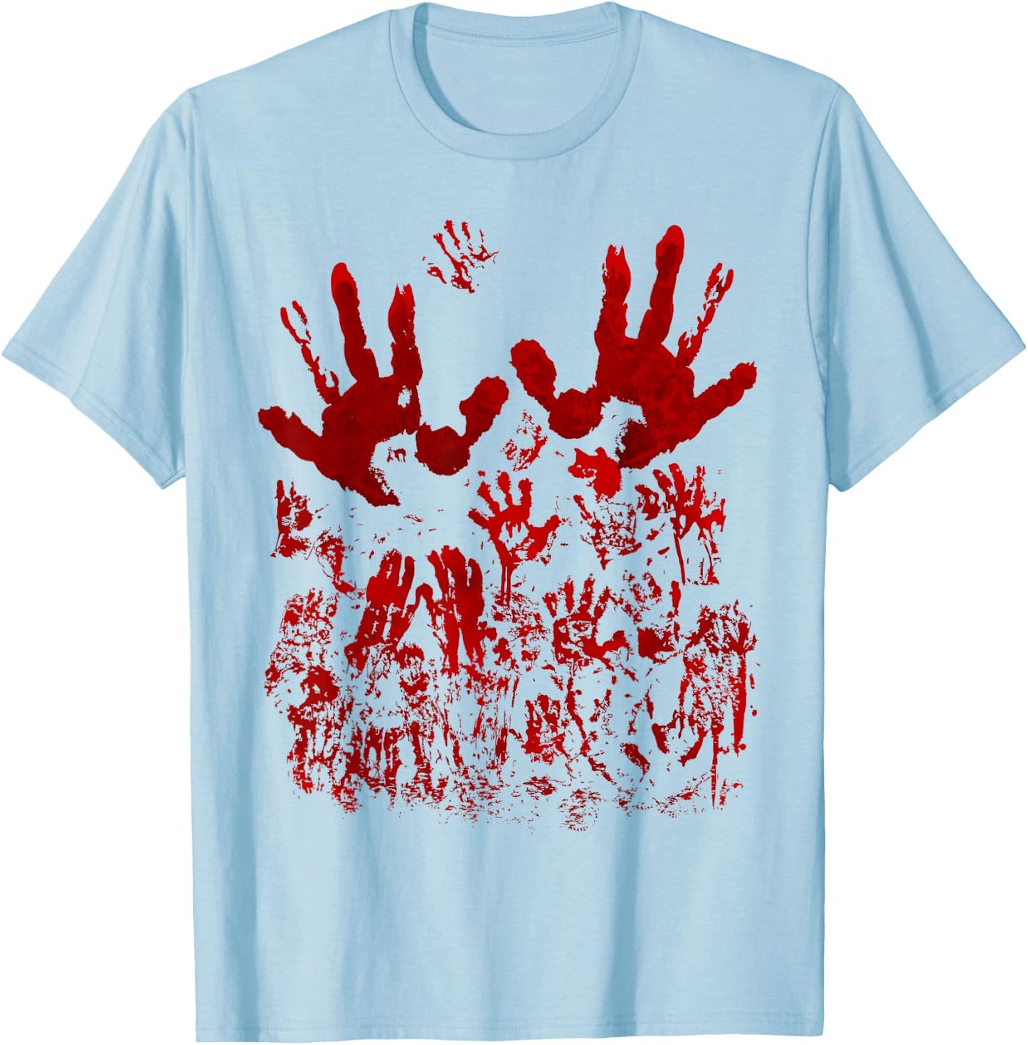 Blood Splatter Shirt Bloody Shirt Handprint Horror Zombie T-Shirt - T-Shirt | Light Blue