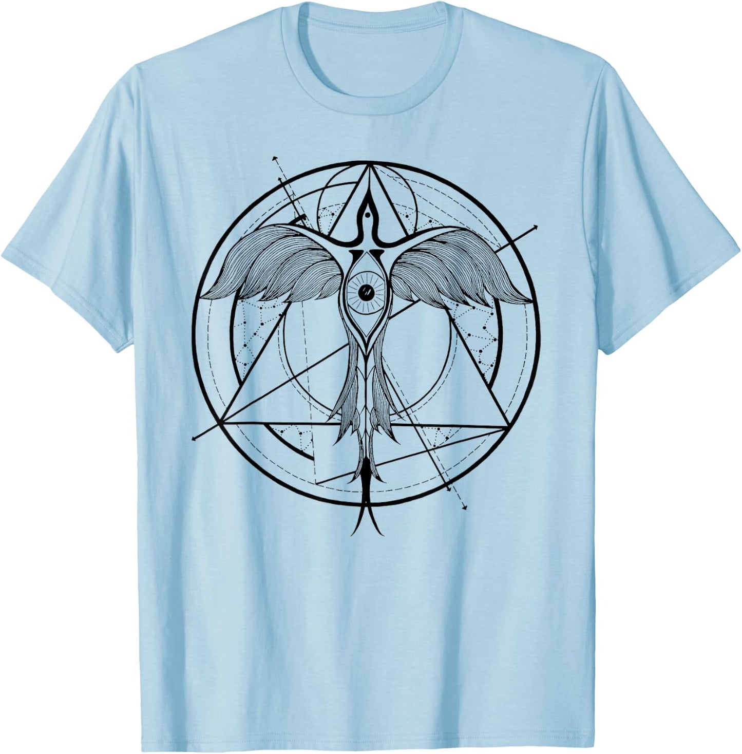 Phoenix ascending | Third eye | Sacred Geometry T-Shirt - T-Shirt | Light Blue