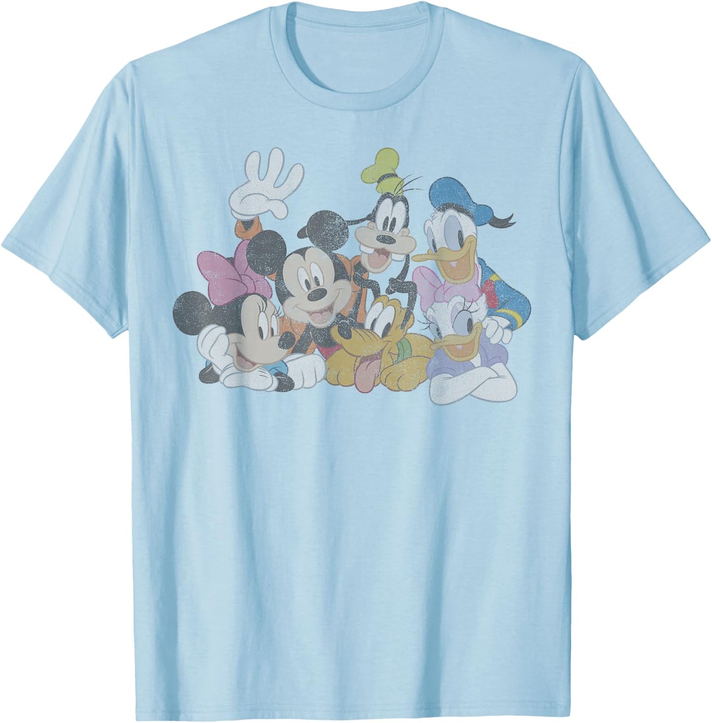 Disney Mickey and Friends Group Shot Portrait T-Shirt - T-Shirt | Light Blue