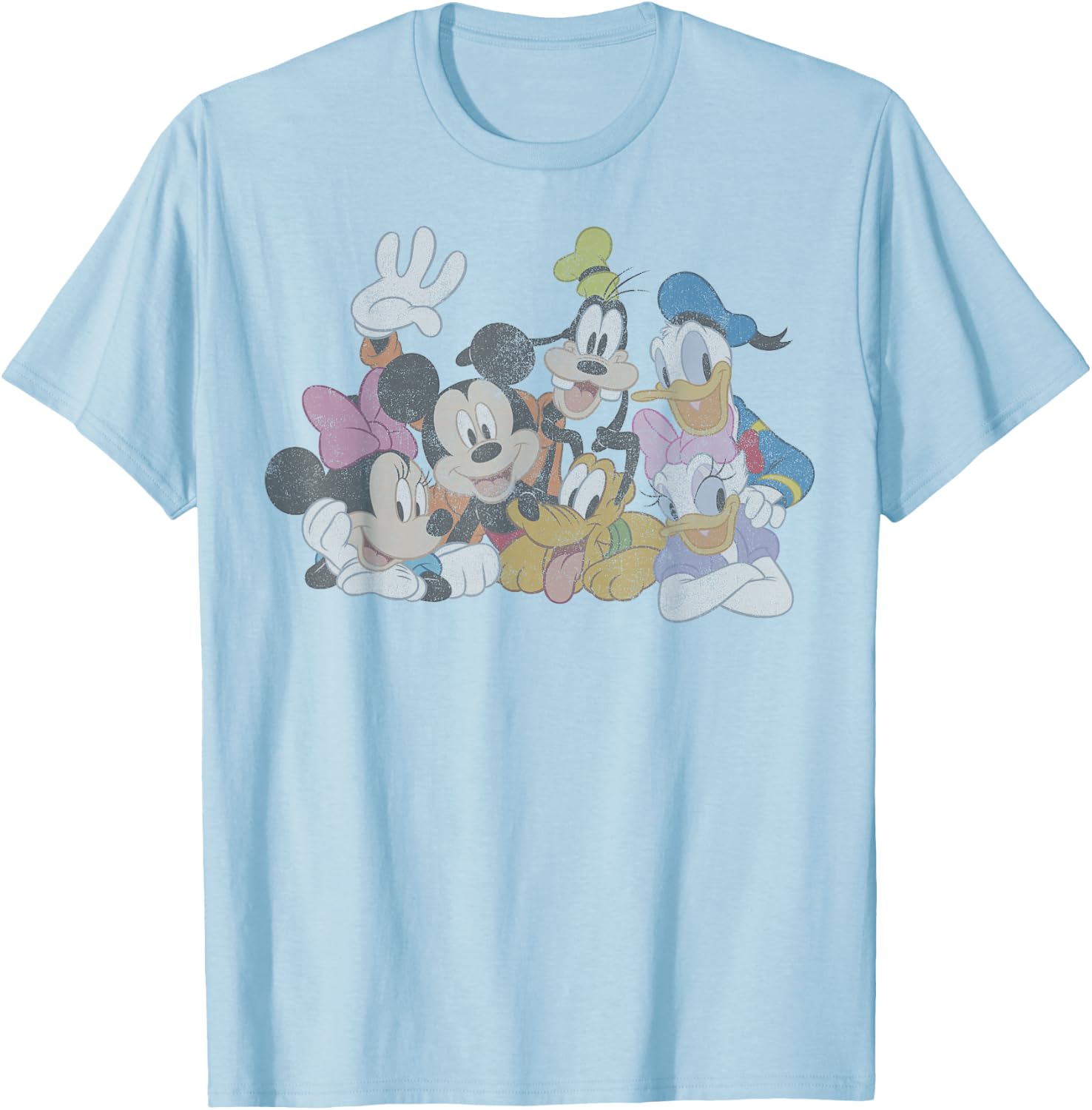 Disney Mickey and Friends Group Shot Portrait T-Shirt - T-Shirt | Light Blue