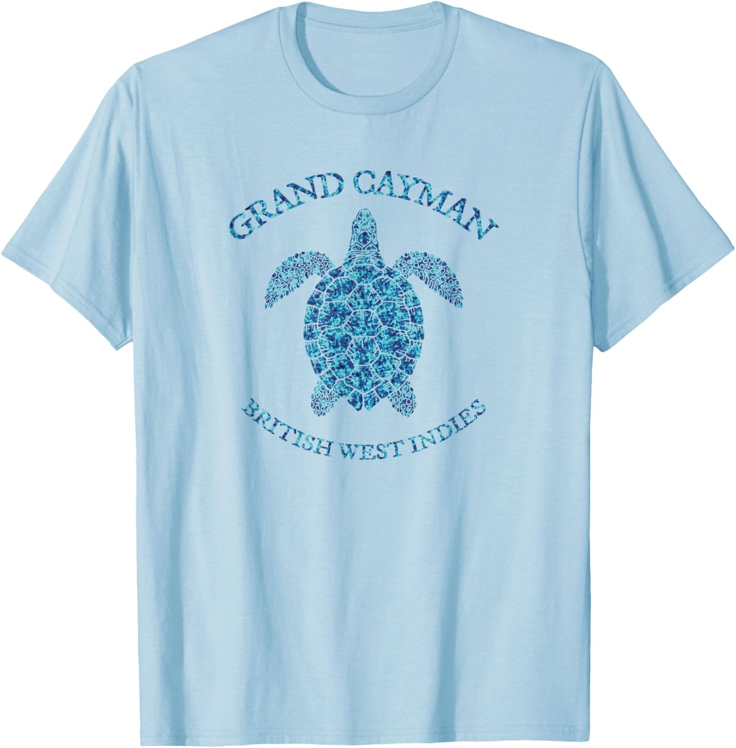 Retro Grand Cayman Islands Sea Turtle graphic vintage T-Shirt - T-Shirt | Light Blue