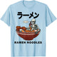 Skeleton Relaxing In A Bowl Of Ramen Funny Japanese Noodles T-Shirt - T-Shirt | Light Blue