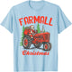Christmas Xmas Santa On Tractor Farmer Farmall Christmas T-Shirt - T-Shirt | Light Blue