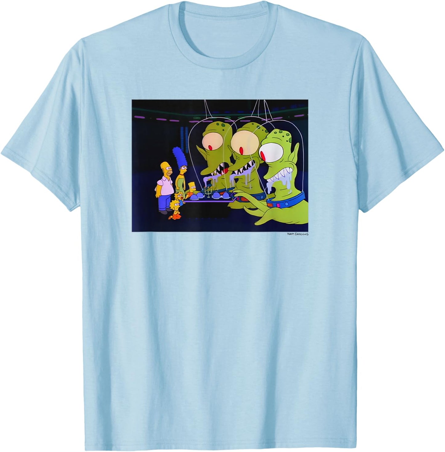 The Simpsons Treehouse Of Horror Alien Halloween T-Shirt - T-Shirt | Light Blue