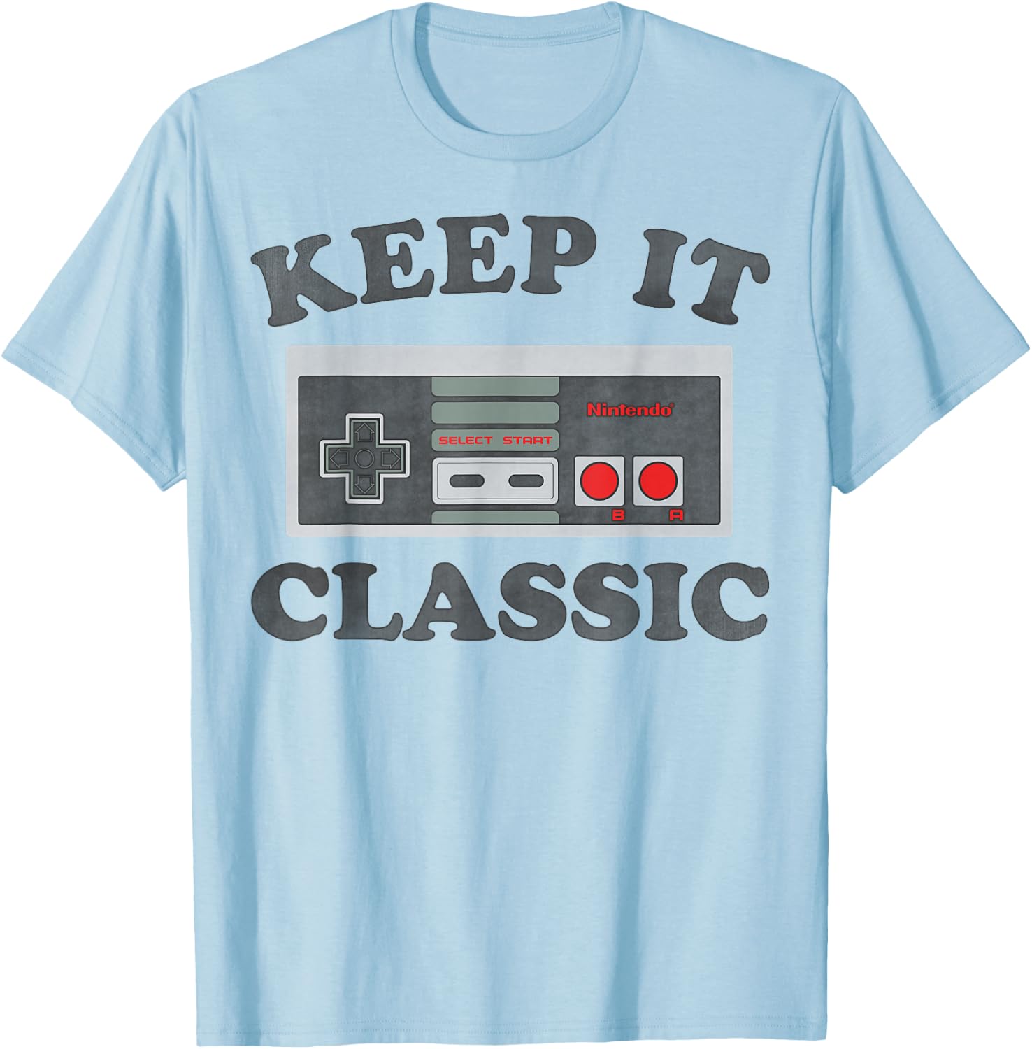 Nintendo NES Controller Keep It Classic Graphic T-Shirt - T-Shirt | Light Blue