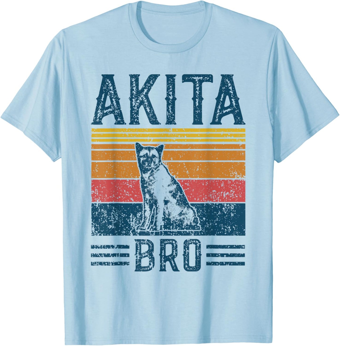 Dog Akita Bro - Vintage Akita Bro Women Kids T-Shirt - T-Shirt | Light Blue