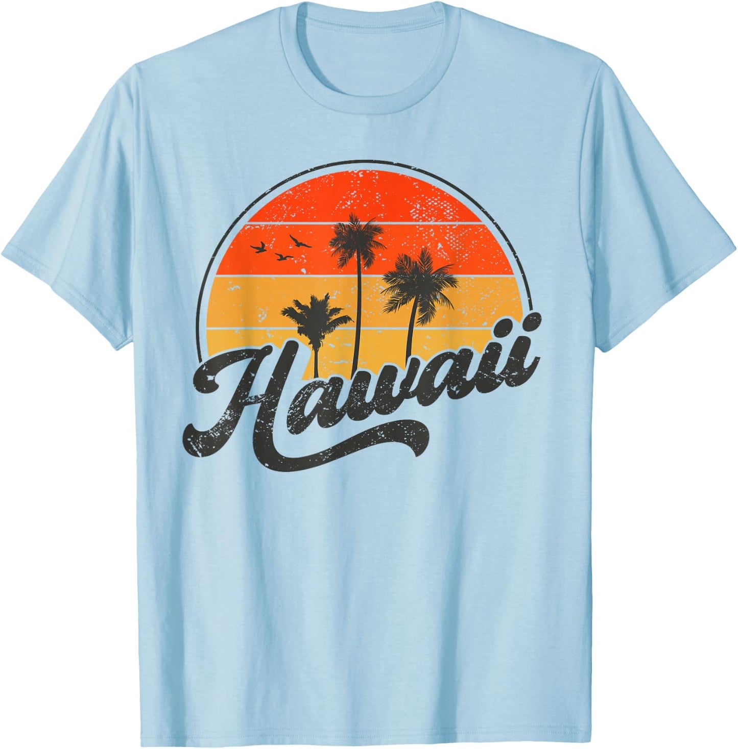 Hawaii Retro Vintage Sunset T-Shirt - T-Shirt | Light Blue