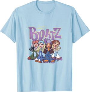Bratz Classic Crew BFFs Vintage Group Shot T-Shirt - T-Shirt | Light Blue