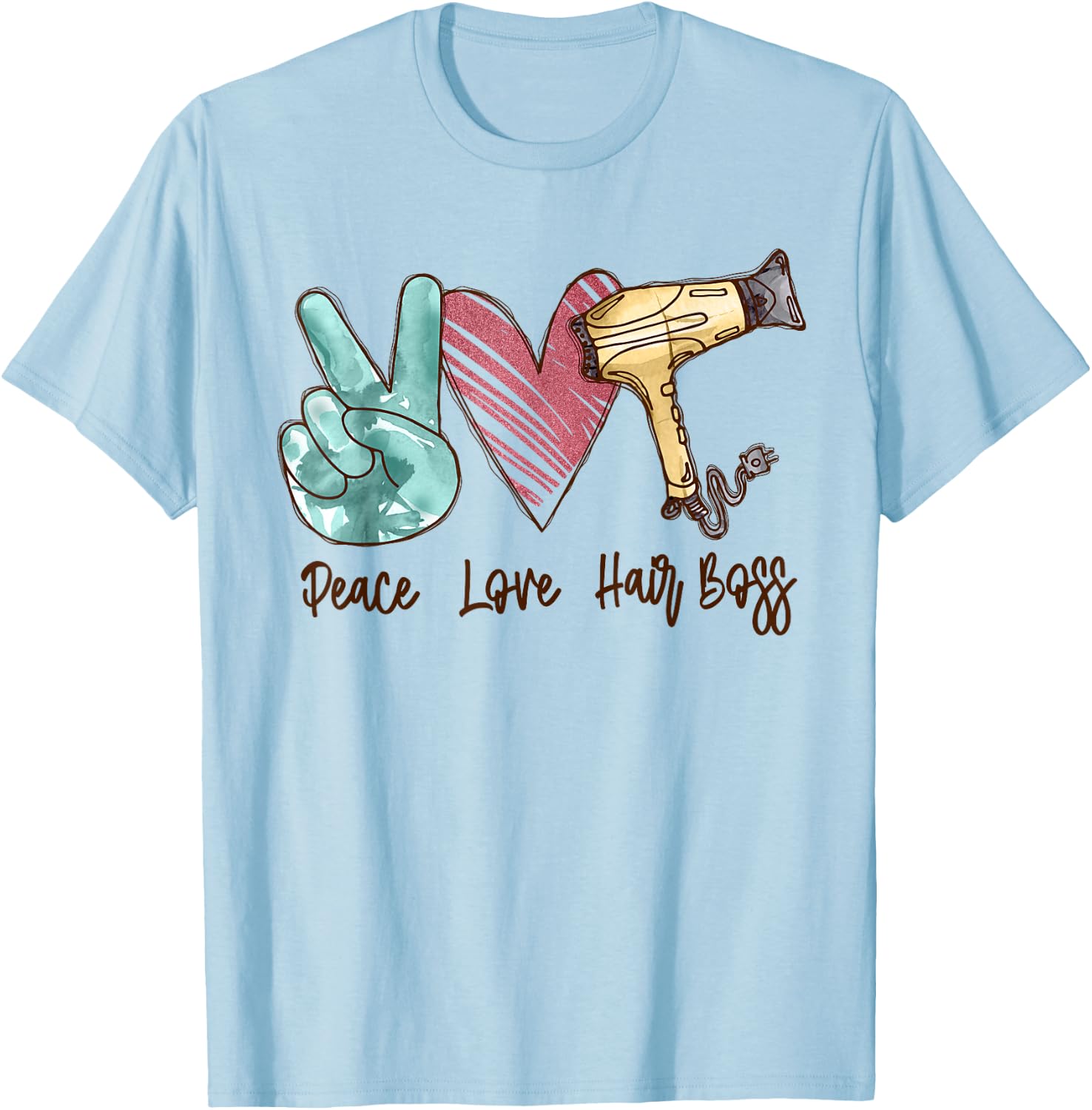 Funny Hair Hustler Hairdresser Salon & Hairstylist Stylist T-Shirt - T-Shirt | Light Blue