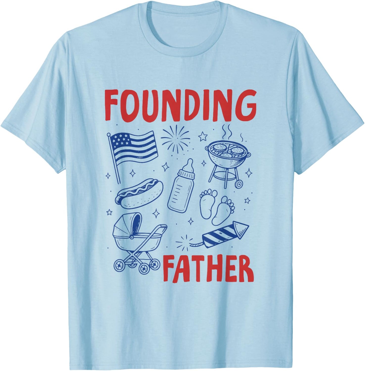 an All American Baby Pregnancy Announcement 4th of July T-Shirt - T-Shirt | Light Blue