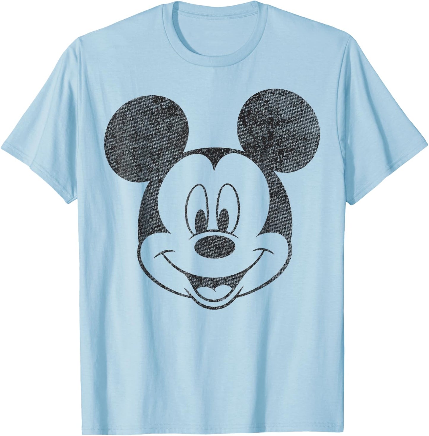 Disney Mickey and Friends Mickey Mouse Simple Big Face T-Shirt - T-Shirt | Light Blue