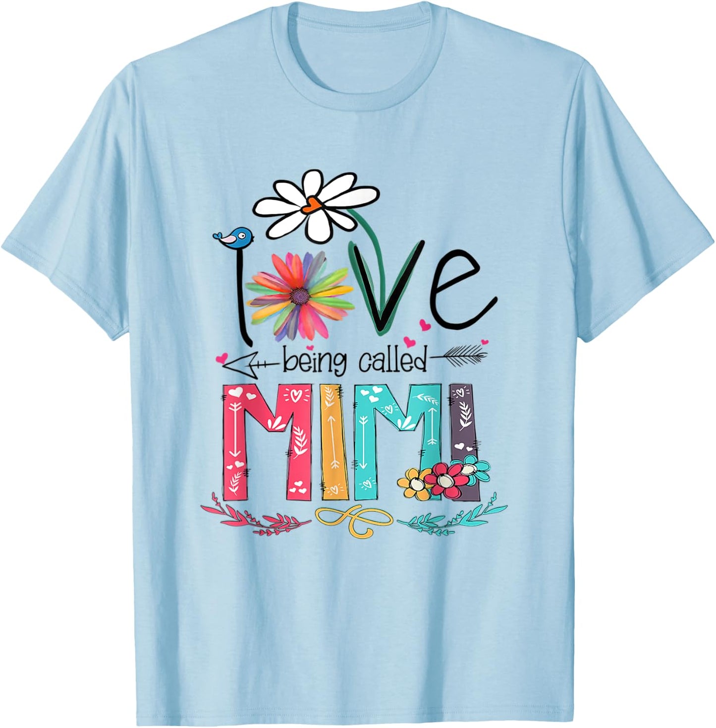 I Love Being Called Mimi Sunflower T-Shirt - T-Shirt | Light Blue