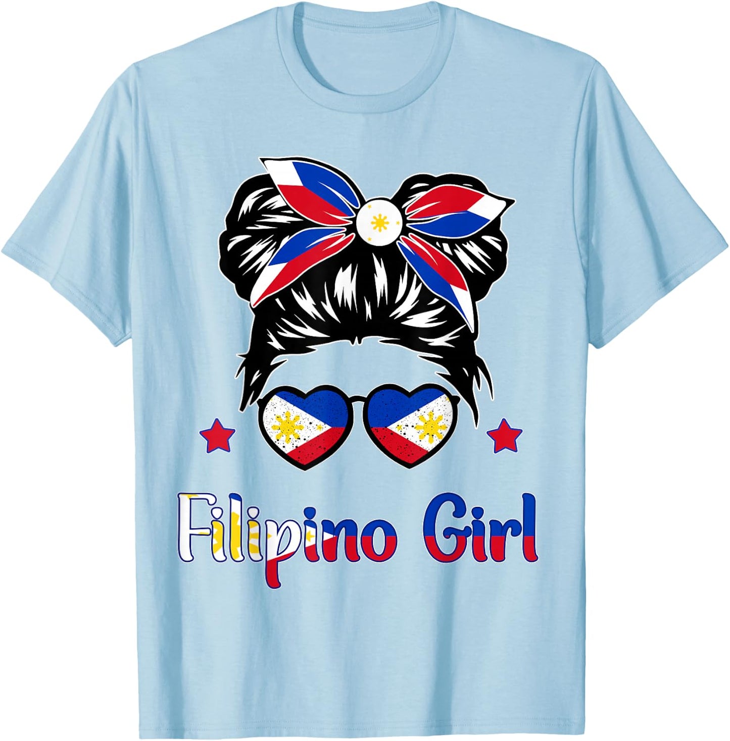 Toddler Filipino Filipina Girl Kid Men Philippine Flag T-Shirt - T-Shirt | Light Blue