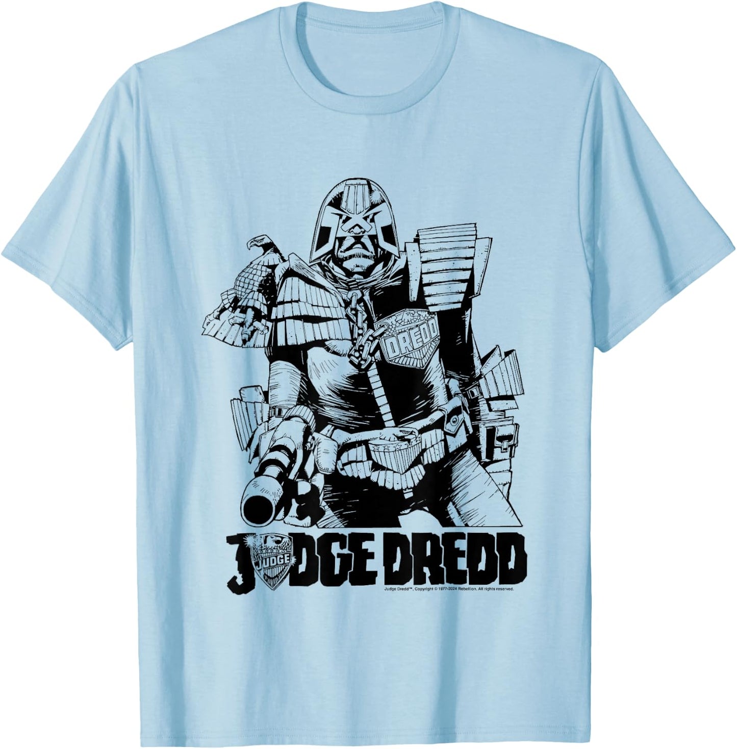 Judge Dredd, Attorney Mike McMahon, Art 2000 AD Comics T-Shirt - T-Shirt | Light Blue