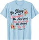 Christian Bible Verse Quote Rose Flower Joshua 1:9 T-Shirt - T-Shirt | Light Blue