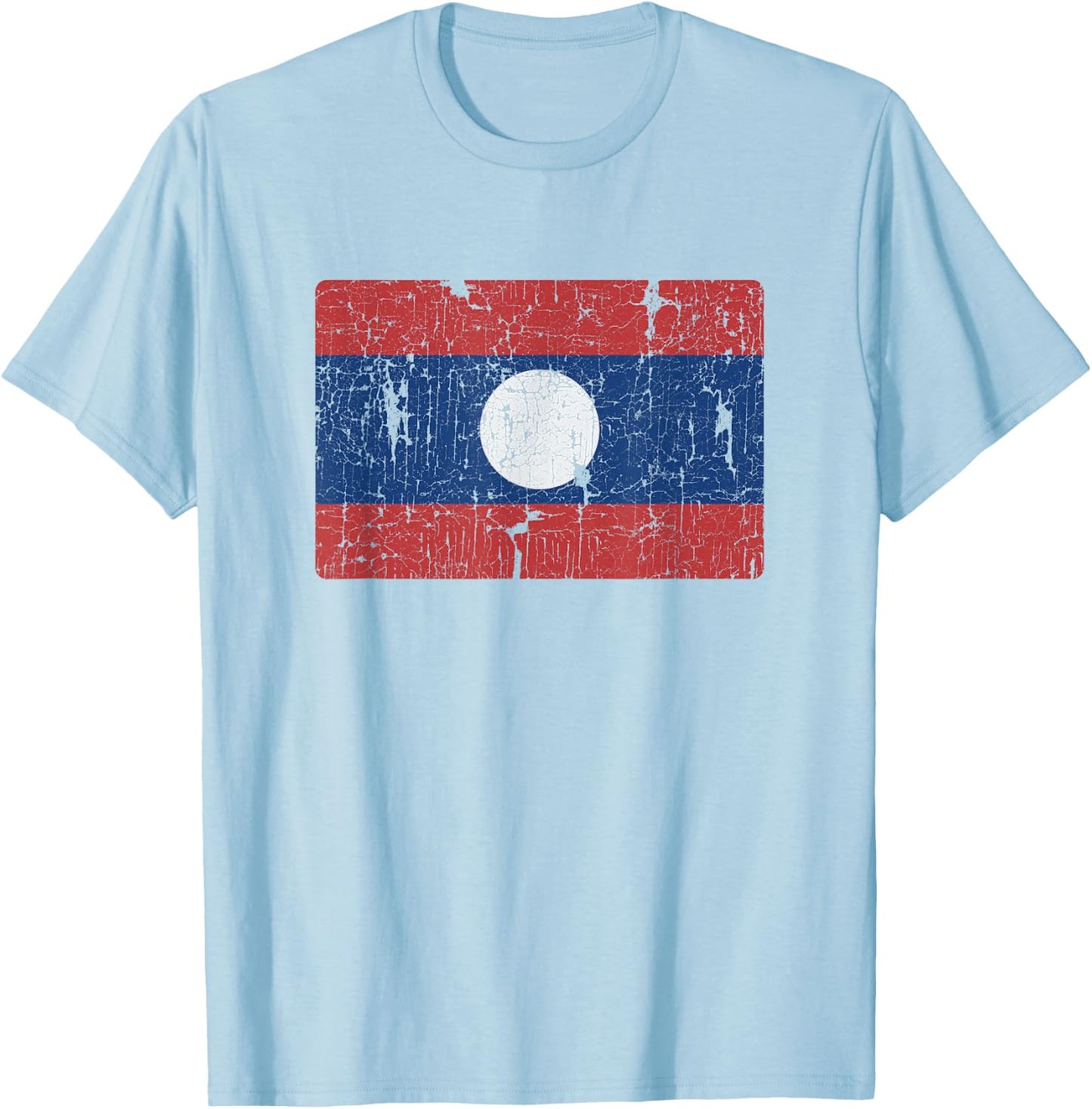 Vintage Laotian Flag of Laos Souvenir Men Women Kids T-Shirt - T-Shirt | Light Blue