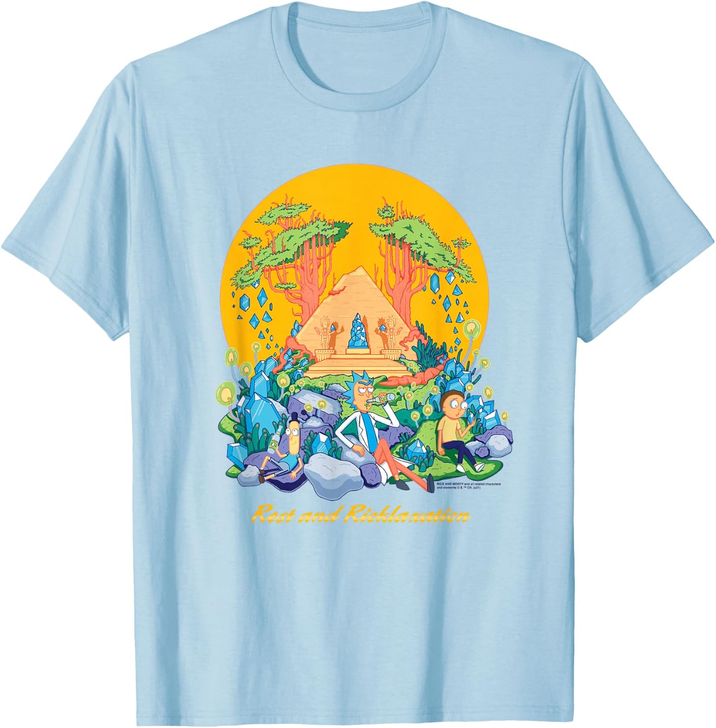 Rick and Morty Rest and Ricklaxation T-Shirt - T-Shirt | Light Blue