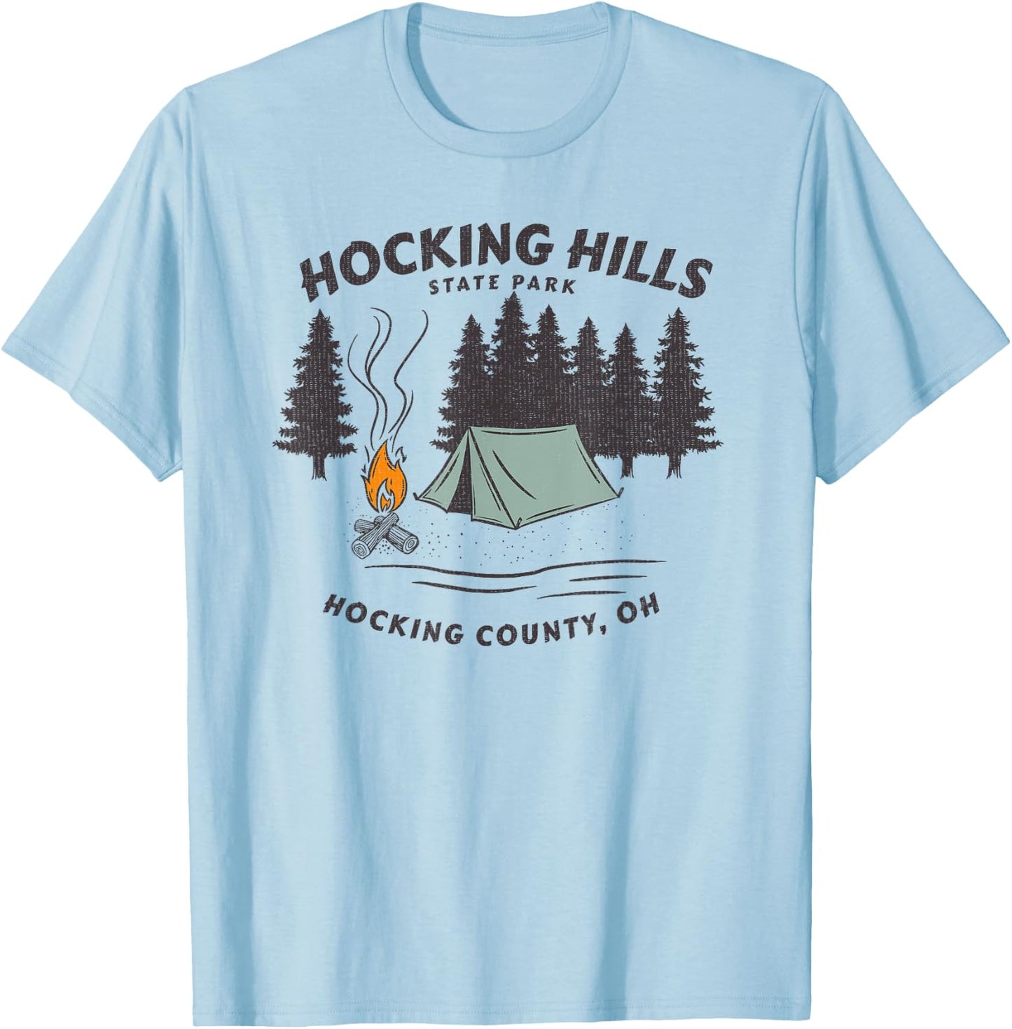 Retro Hocking Hills State Park Souvenir T-Shirt - T-Shirt | Light Blue