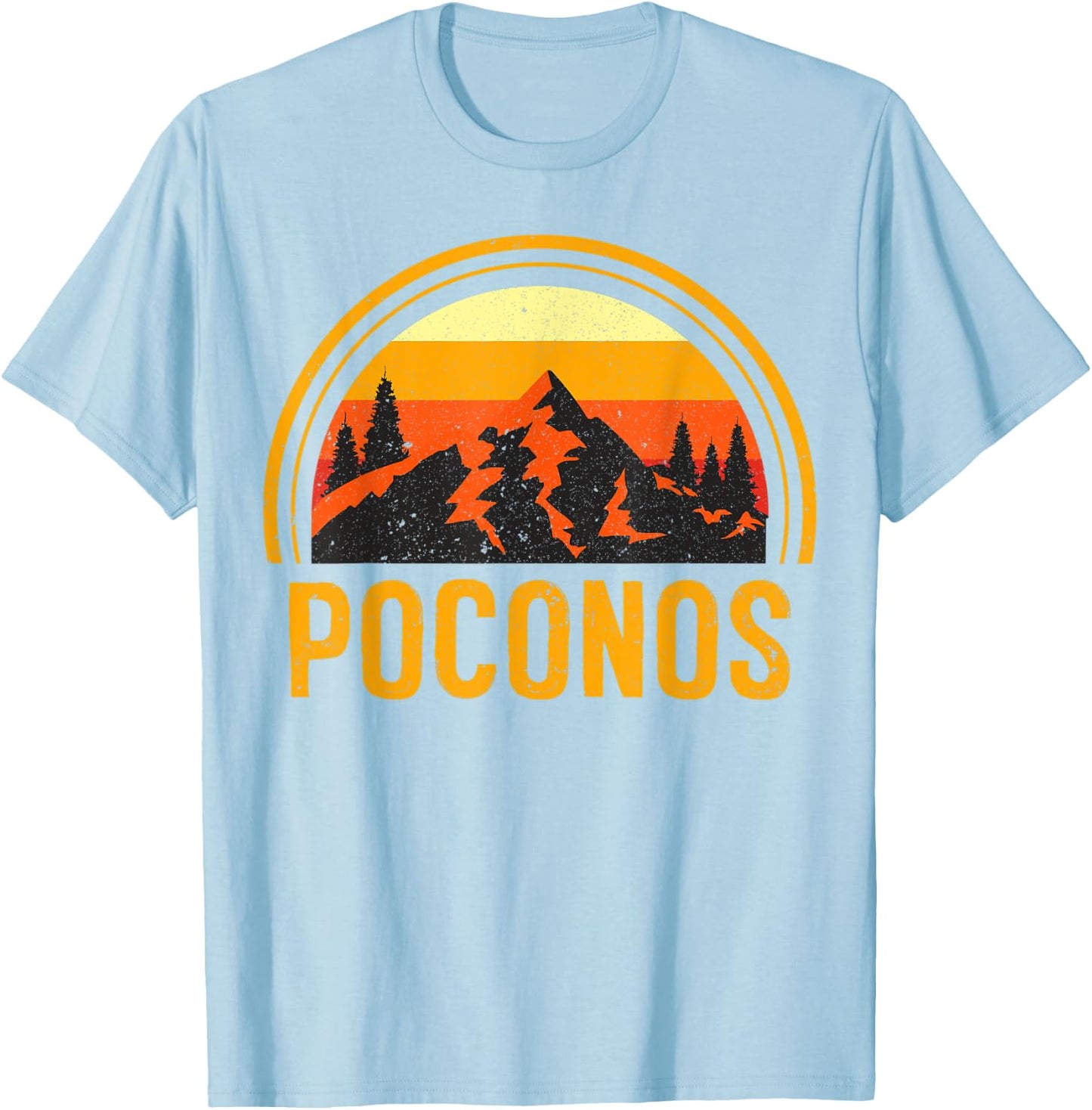Poconos Pennsylvania PA Mountains Hiking Souvenir Vintage T-Shirt - T-Shirt | Light Blue