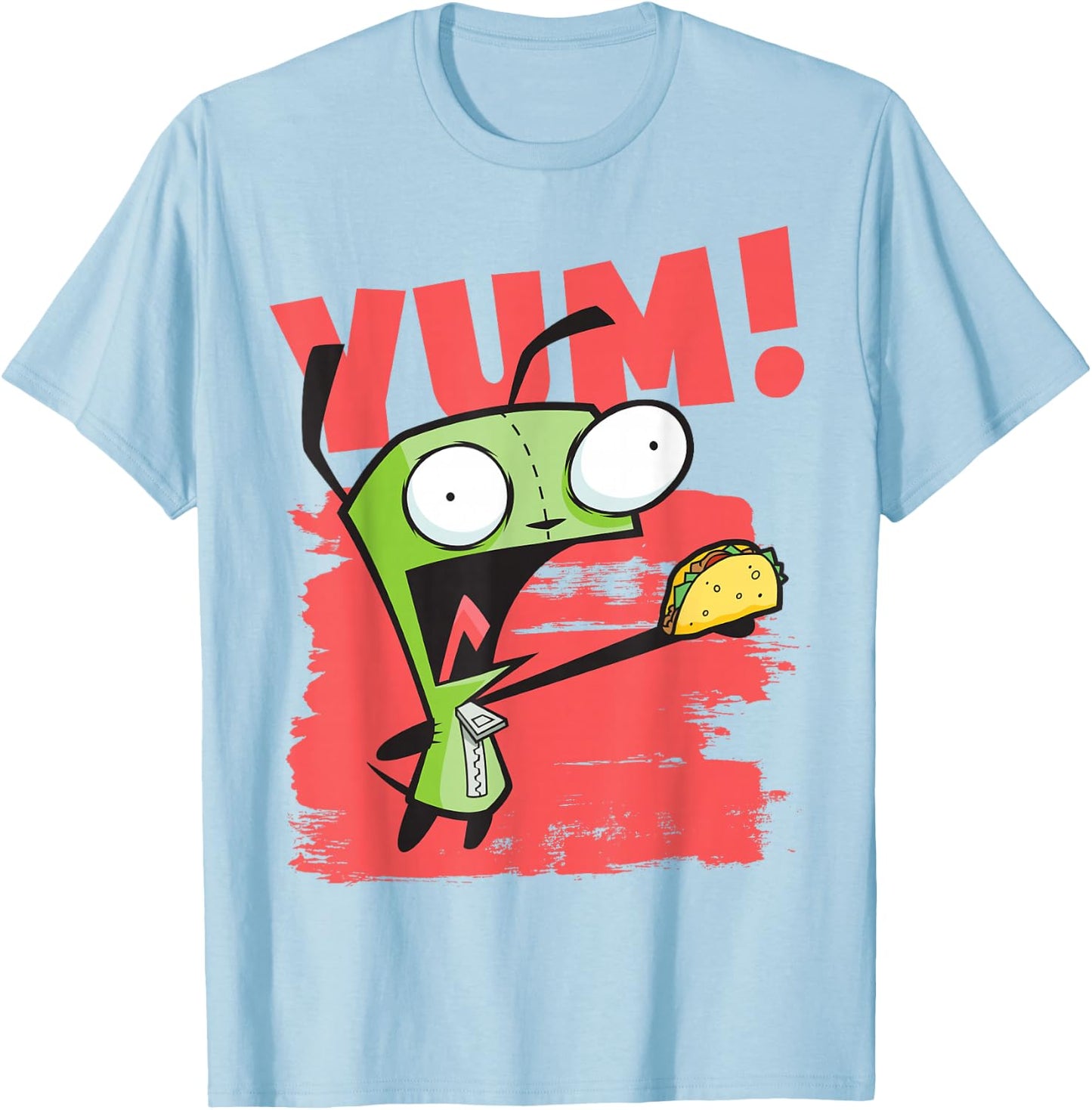 Invader Zim Gir Taco Yum T-Shirt - T-Shirt | Light Blue