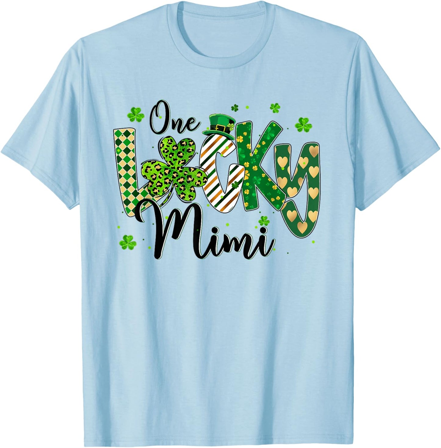 Shamrock One Lucky Mimi St. Patrick's Day Mother Mom T-Shirt - T-Shirt | Light Blue