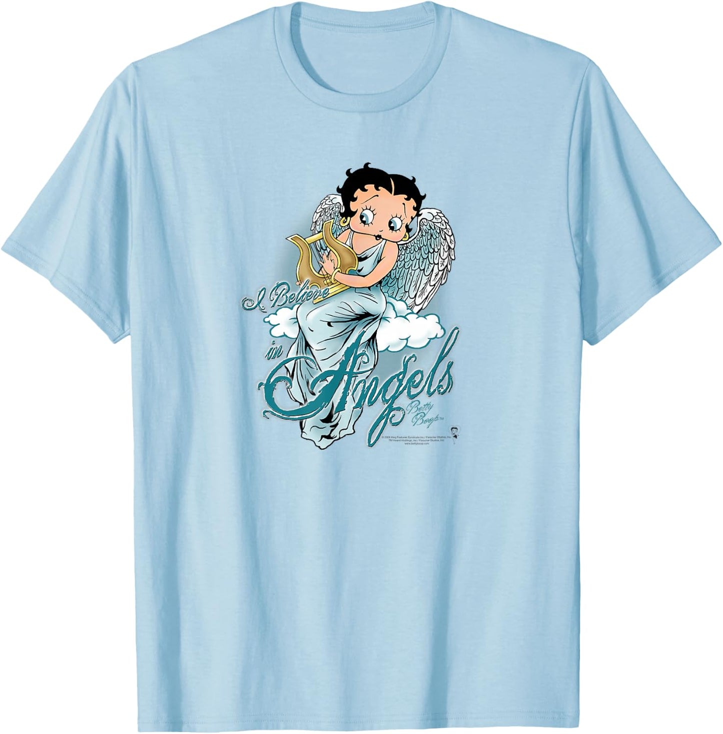 Betty Boop I Believe in Angels T-Shirt - T-Shirt | Light Blue