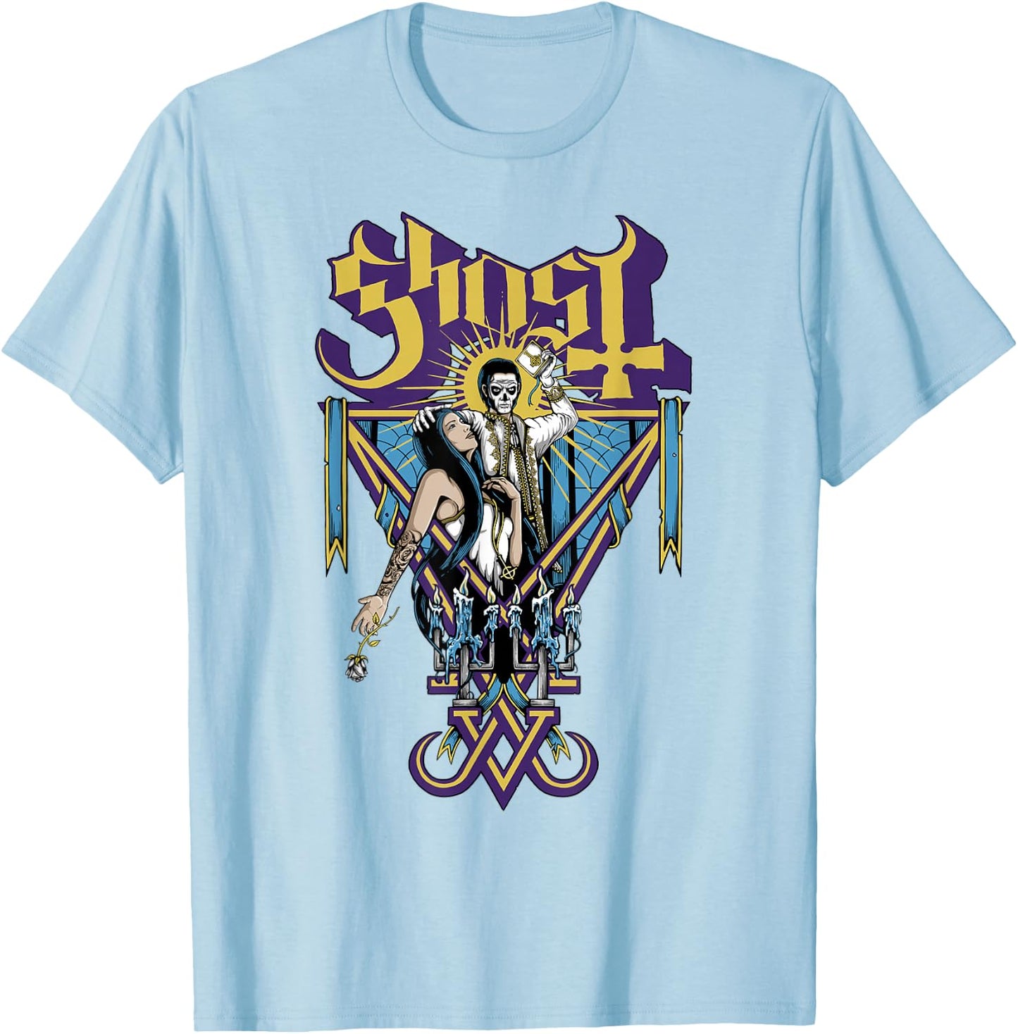 Ghost – Blessed White T-Shirt - T-Shirt | Light Blue
