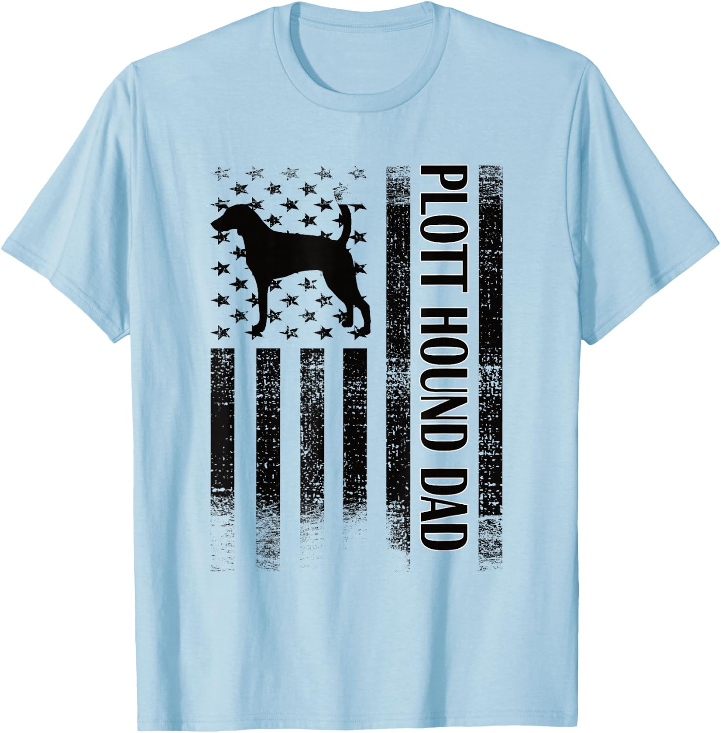 Plott Hound Dad US Flag Plott Hound Owner T-Shirt - T-Shirt | Light Blue