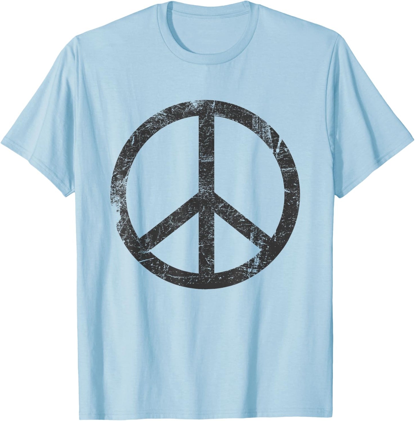 Retro Vintage Design Peace Sign T-Shirt - T-Shirt | Light Blue