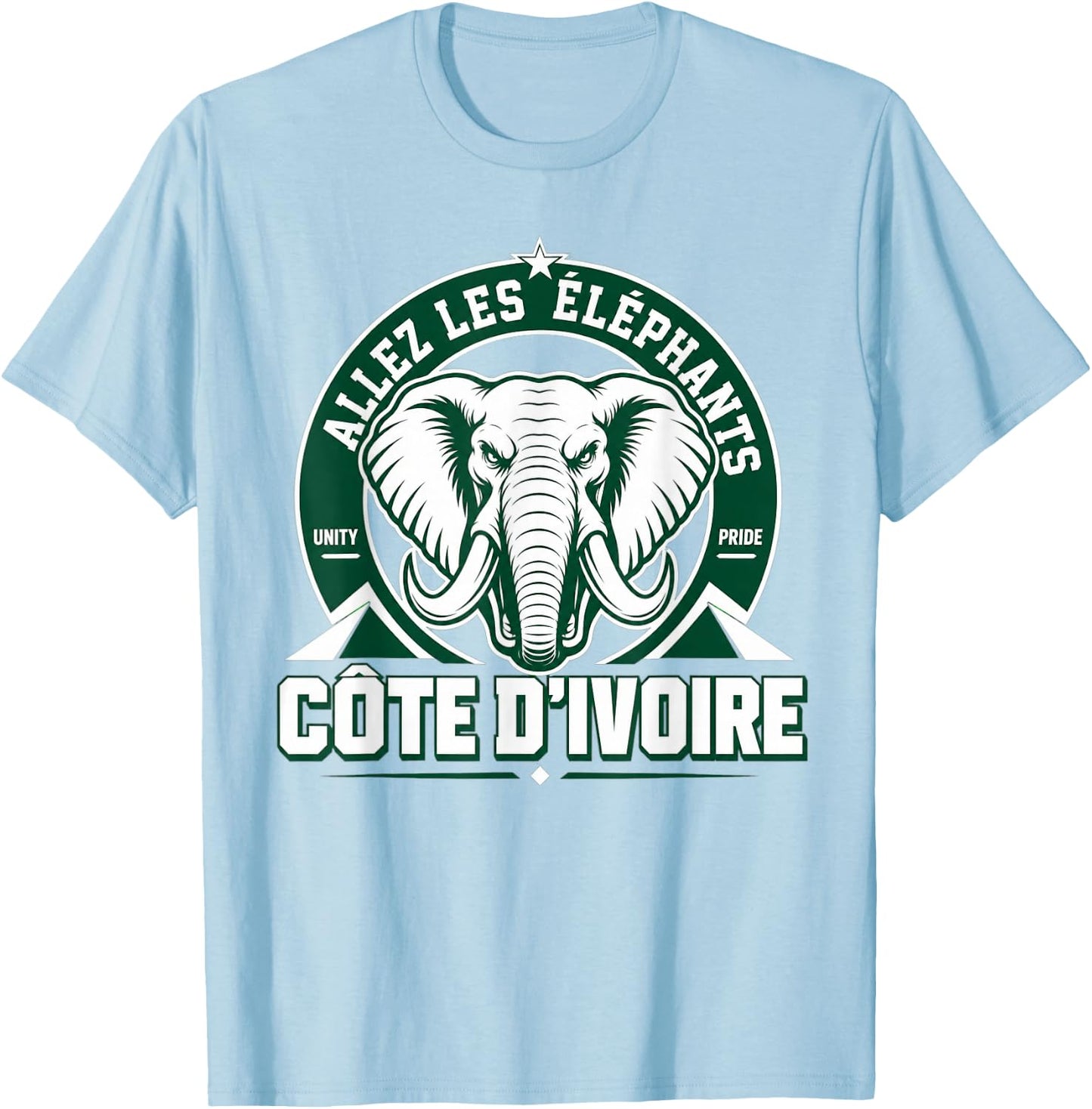 Ivory Coast Pride Cote D'Ivoire Heritage Elephant Flag T-Shirt - T-Shirt | Light Blue