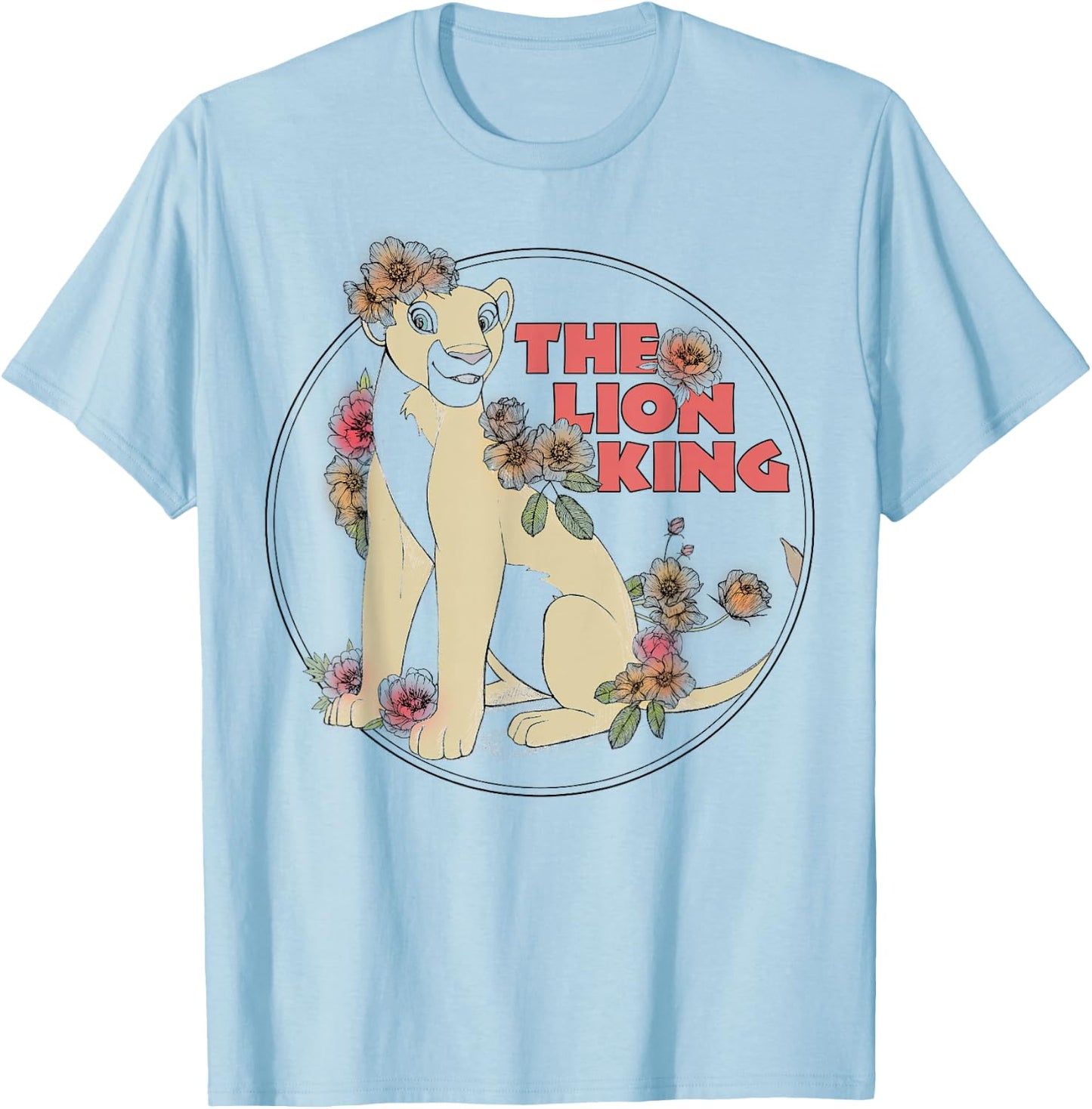 Disney Lion King Nala Covered In Flowers Logo T-Shirt - T-Shirt | Light Blue