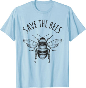 Save The Bees Day of Earth Save Our Planet T-Shirt - T-Shirt | Light Blue
