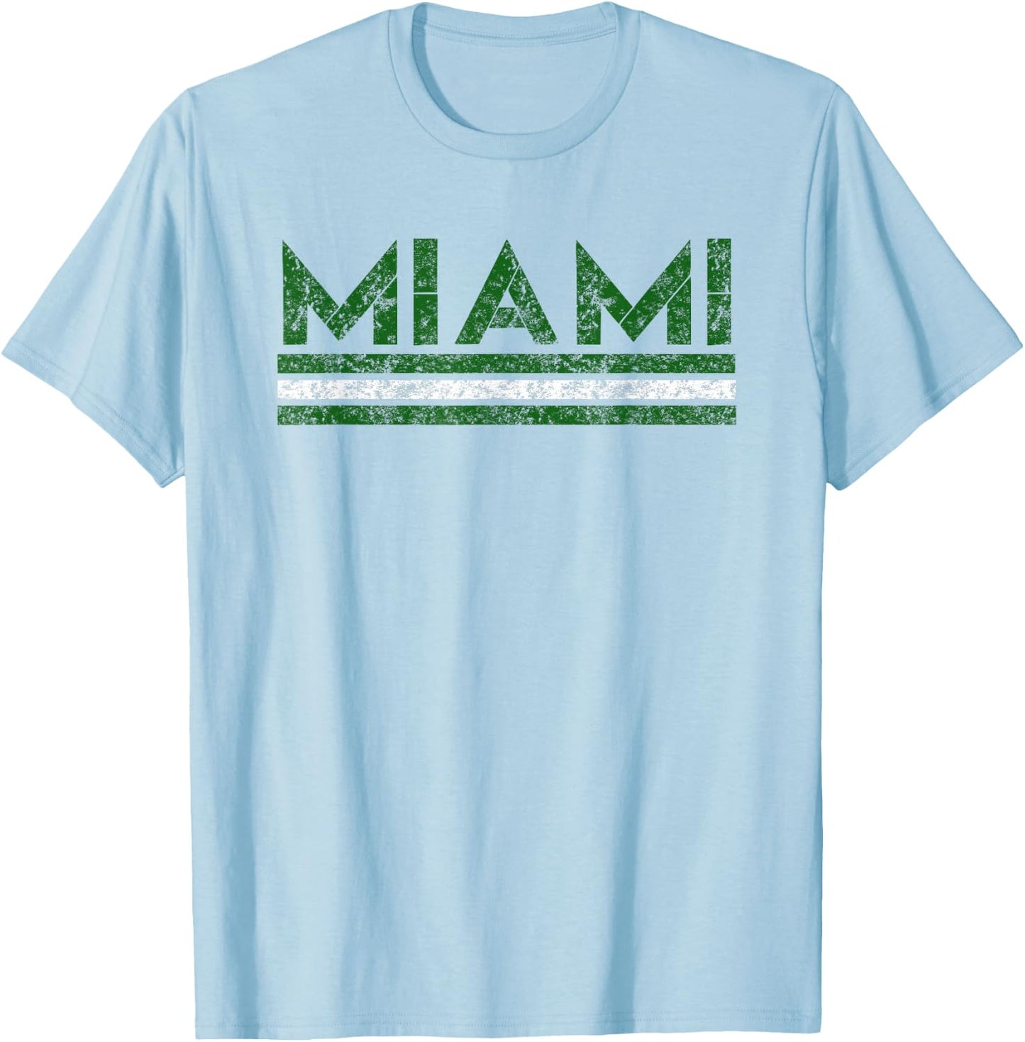 Miami Florida Retro Vintage Weathered T-Shirt - T-Shirt | Light Blue