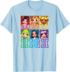 Rainbow High Group Box Up Poster Small T-Shirt - T-Shirt | Light Blue