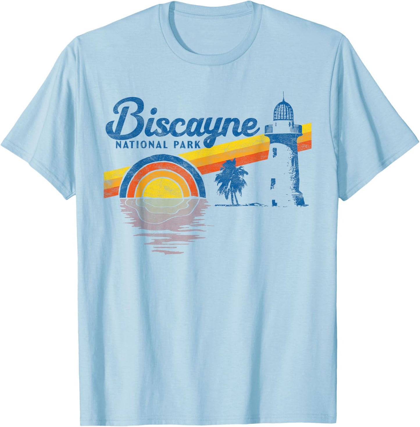 Vintage Biscayne National Park Retro 80's T-Shirt - T-Shirt | Light Blue