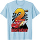 Disney Pixar Cars Lightning McQueen 2nd Birthday Peel Out Small T-Shirt - T-Shirt | Light Blue