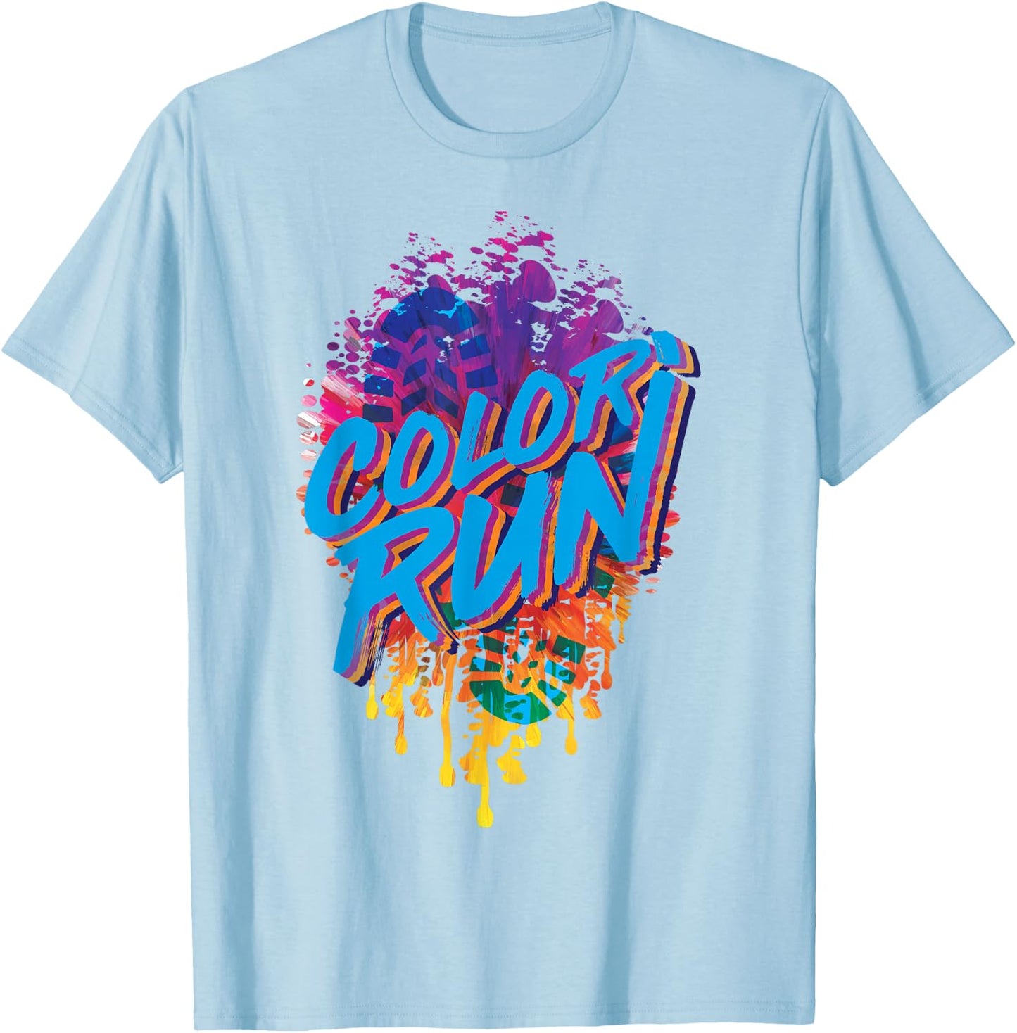 Color Run Shirt Kids Fun Race for Powder Color Runs T-Shirt - T-Shirt | Light Blue