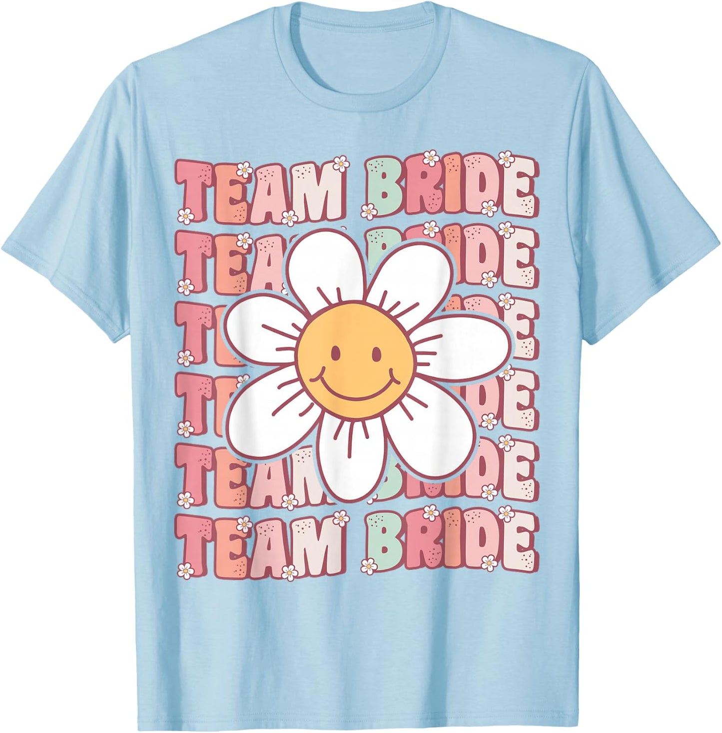 Groovy Team Bride Bridesmaid Bachelorette Party Wedding T-Shirt - T-Shirt | Light Blue