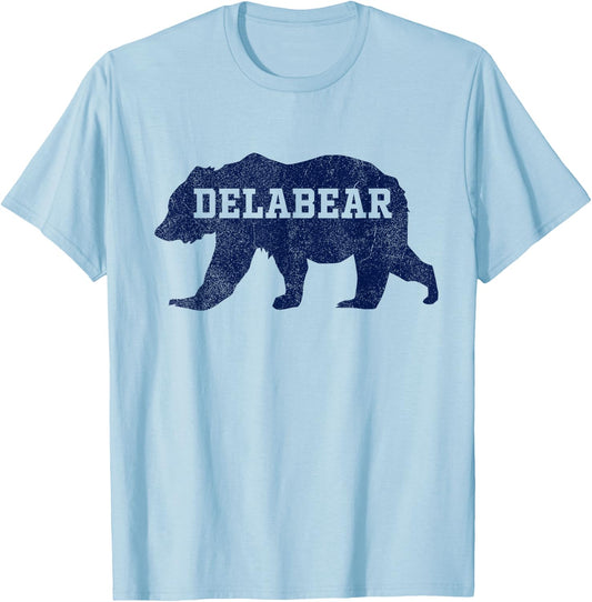 DELABEAR - Bear Running Through Delaware and Delco T-Shirt - T-Shirt | Light Blue