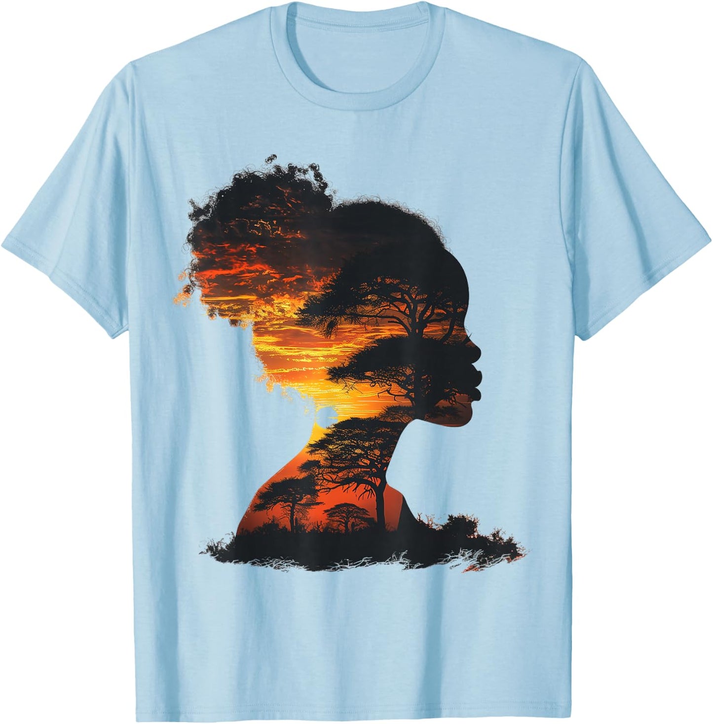 Black Women Graphic Black History Month African American T-Shirt - T-Shirt | Light Blue
